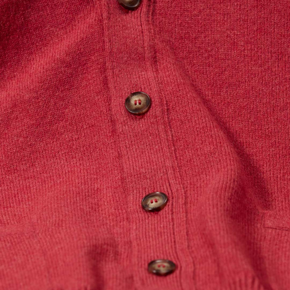 Lambswool butonned cardigan - Rouge 45