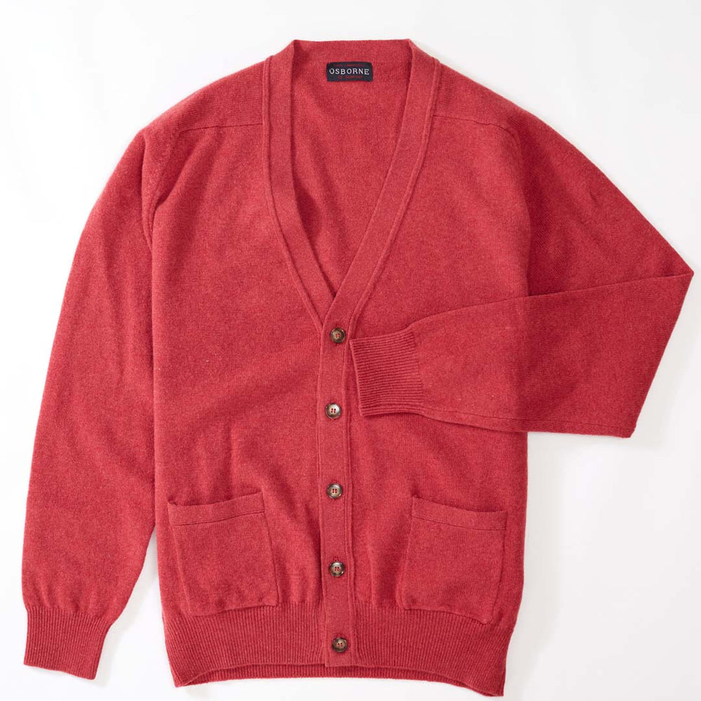 Lambswool butonned cardigan - Rouge 45
