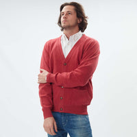 Lambswool butonned cardigan - Rouge 45