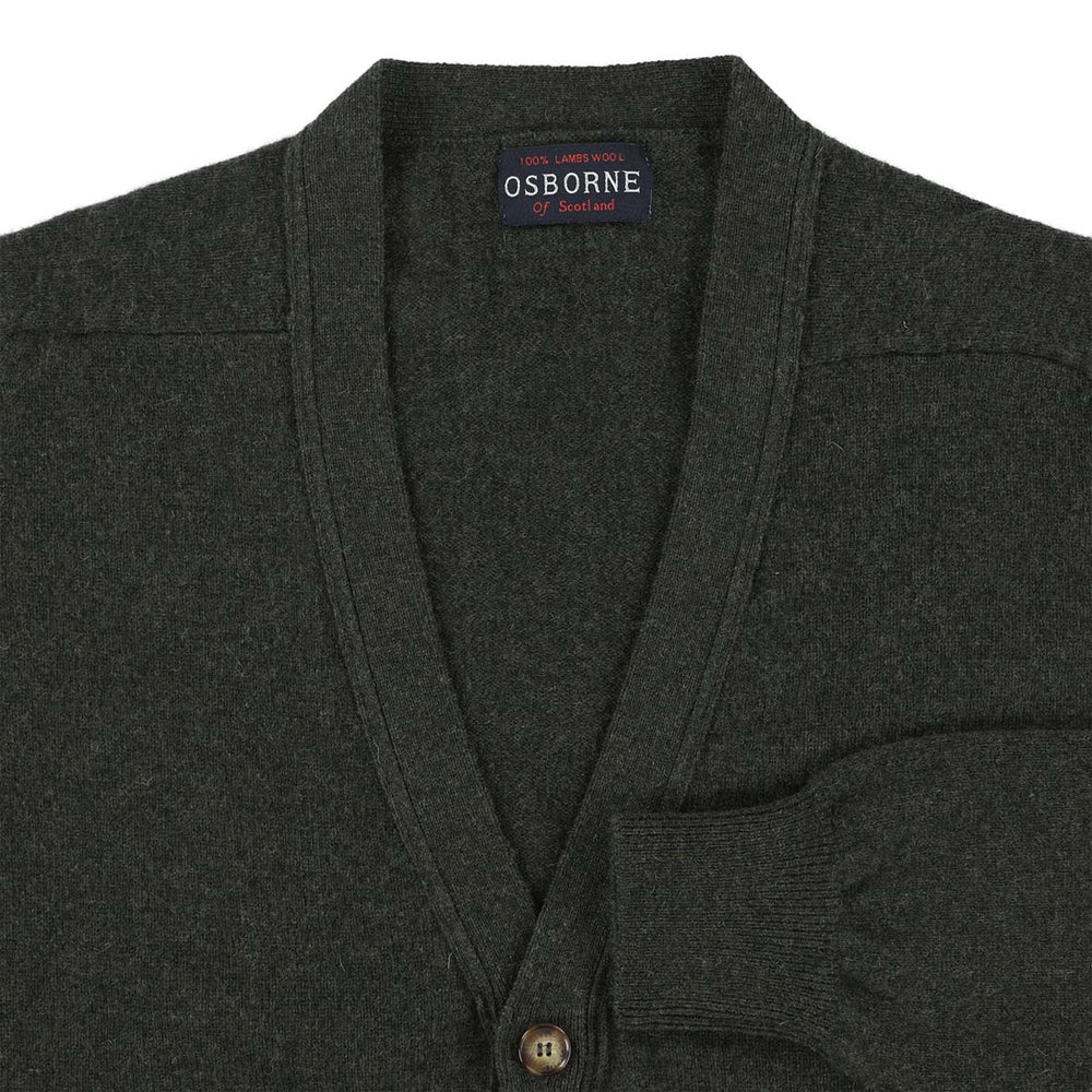 Lambswool butonned cardigan - Seaweed