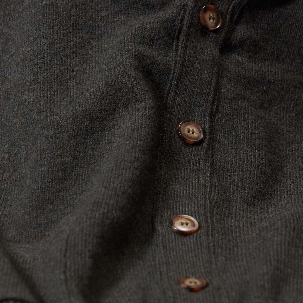 Lambswool butonned cardigan - Seaweed