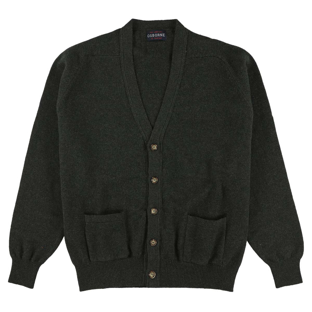 Lambswool butonned cardigan - Seaweed