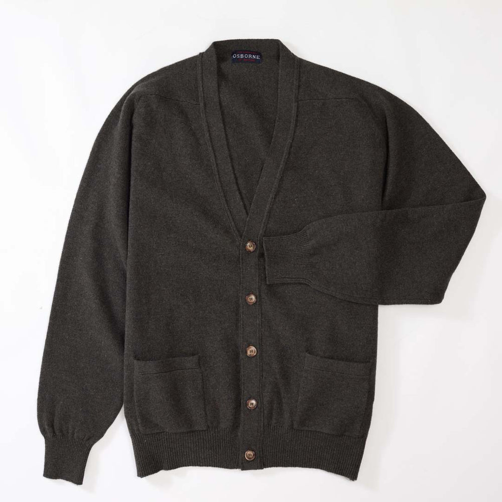 Lambswool butonned cardigan - Seaweed
