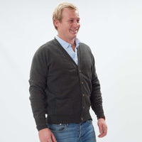 Lambswool butonned cardigan - Seaweed