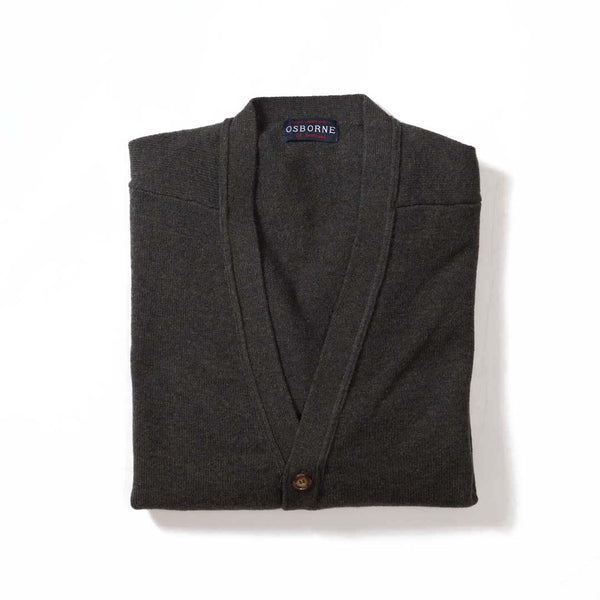 Lambswool butonned cardigan - Seaweed