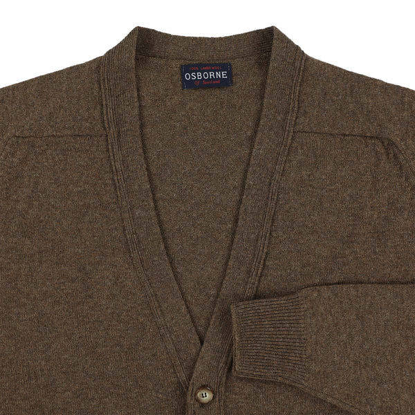 Lambswool butonned cardigan - Tobacco