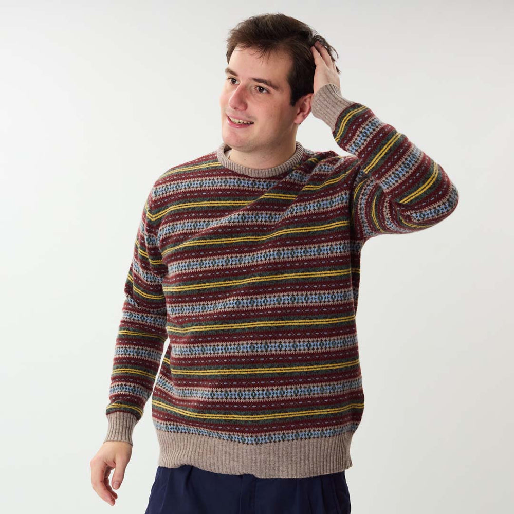 Lambswool Fair Isle crew neck - Col 11