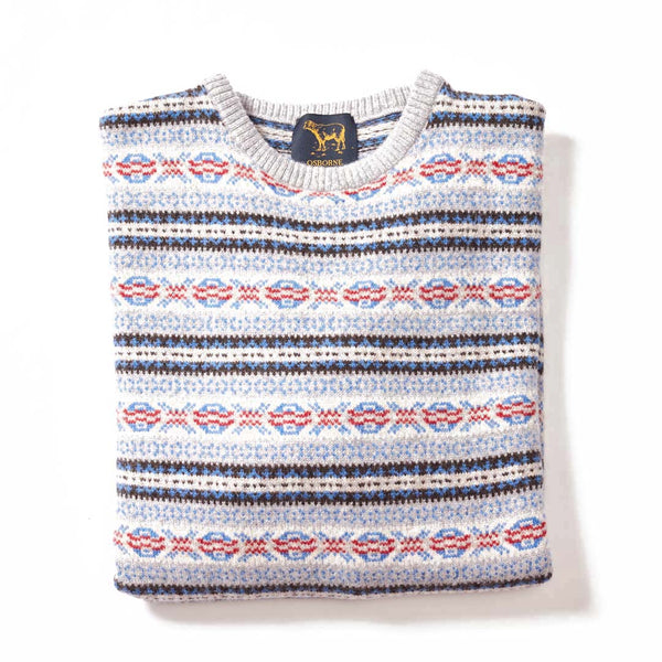 Lambswool Fair Isle crew neck - Col 1