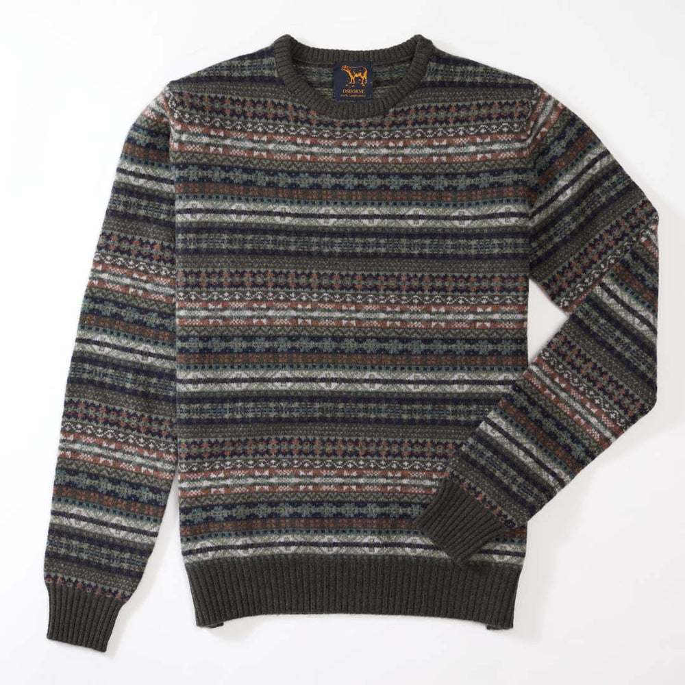 Lambswool Fair Isle crew neck - Col 8