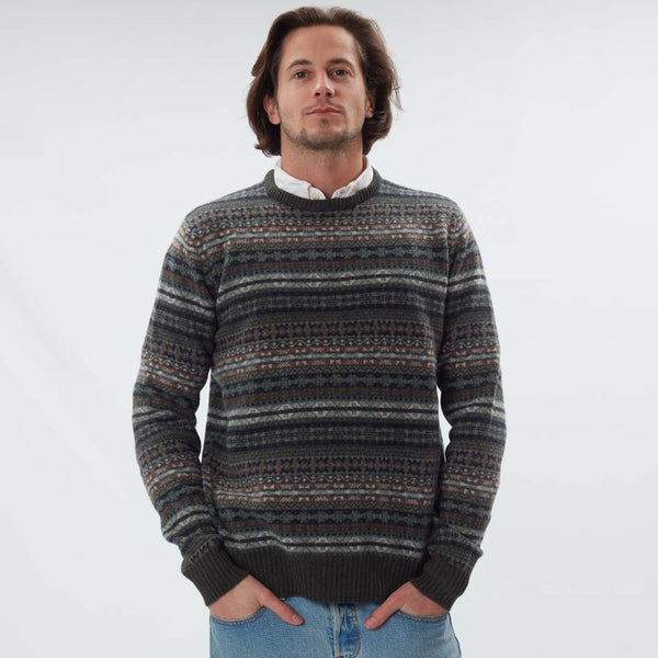 Lambswool Fair Isle crew neck - Col 8