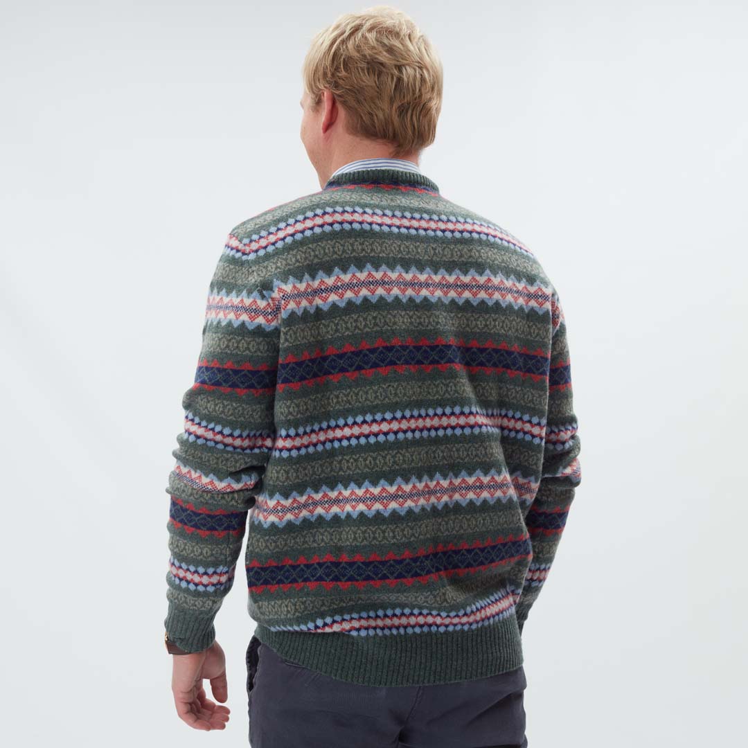 Lambswool Fair Isle crew neck - Col 9 – Osborne Knitwear
