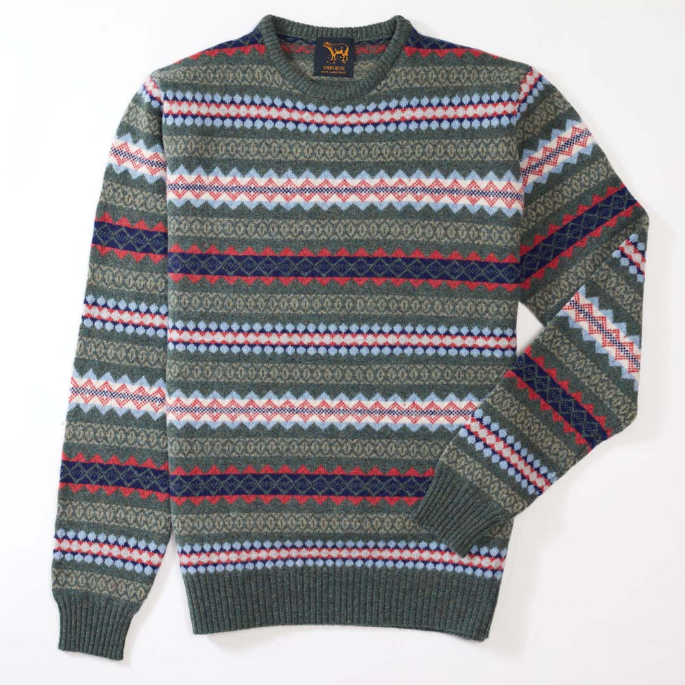 Lambswool Fair Isle crew neck - Col 9