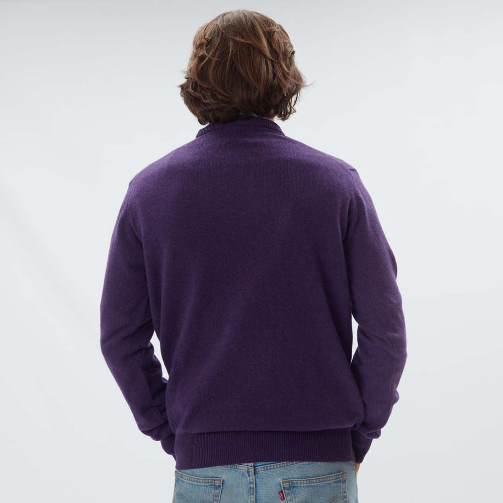 Lana d'agnello girocollo - Aubergine