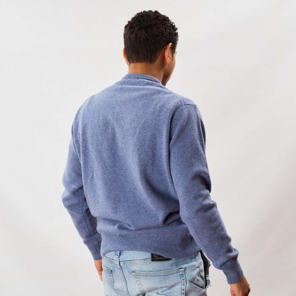 Lambswool crew neck - Blue Lovat