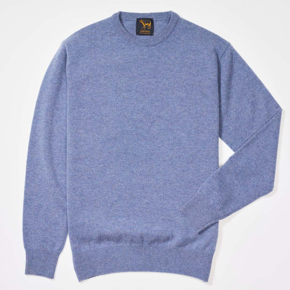 Lambswool crew neck - Blue Lovat