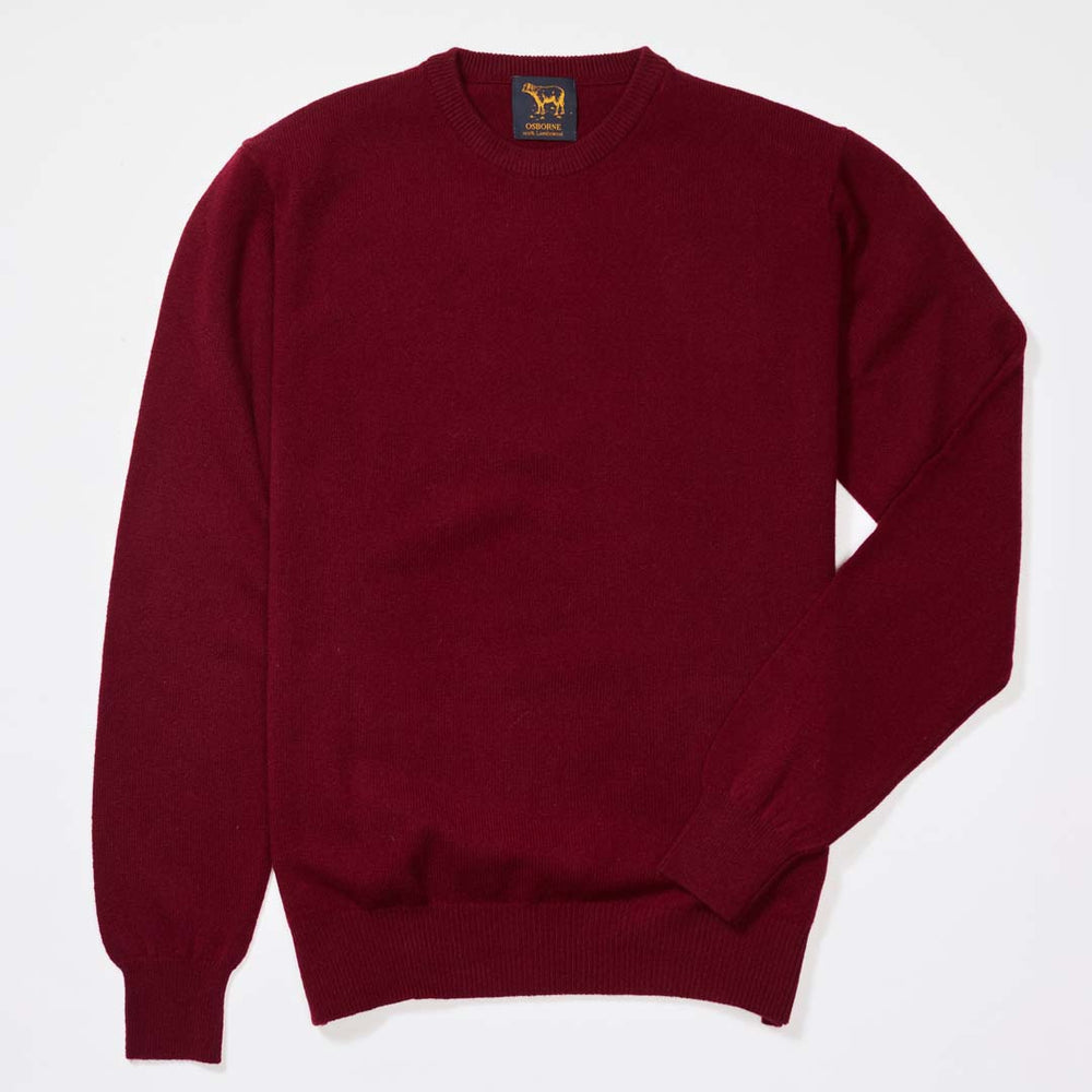 Lambswool crew neck - Bordeaux