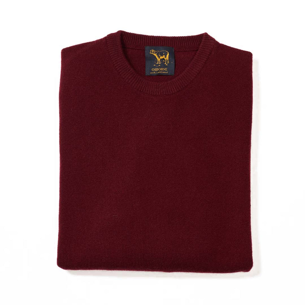 Lambswool crew neck - Bordeaux