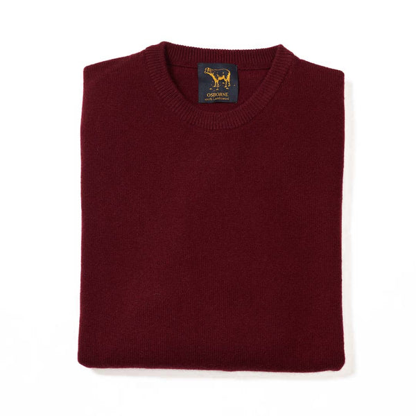 Lambswool crew neck - Bordeaux