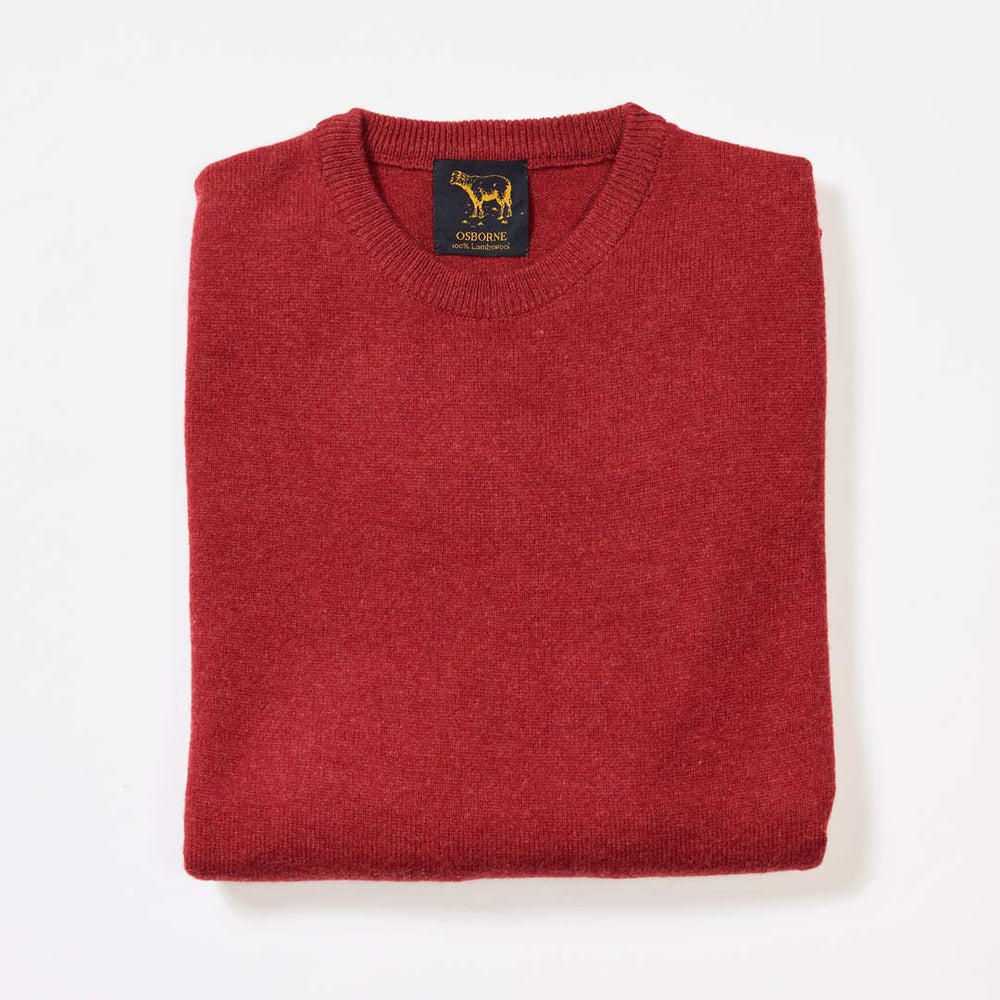 Lambswool crew neck - Carmine