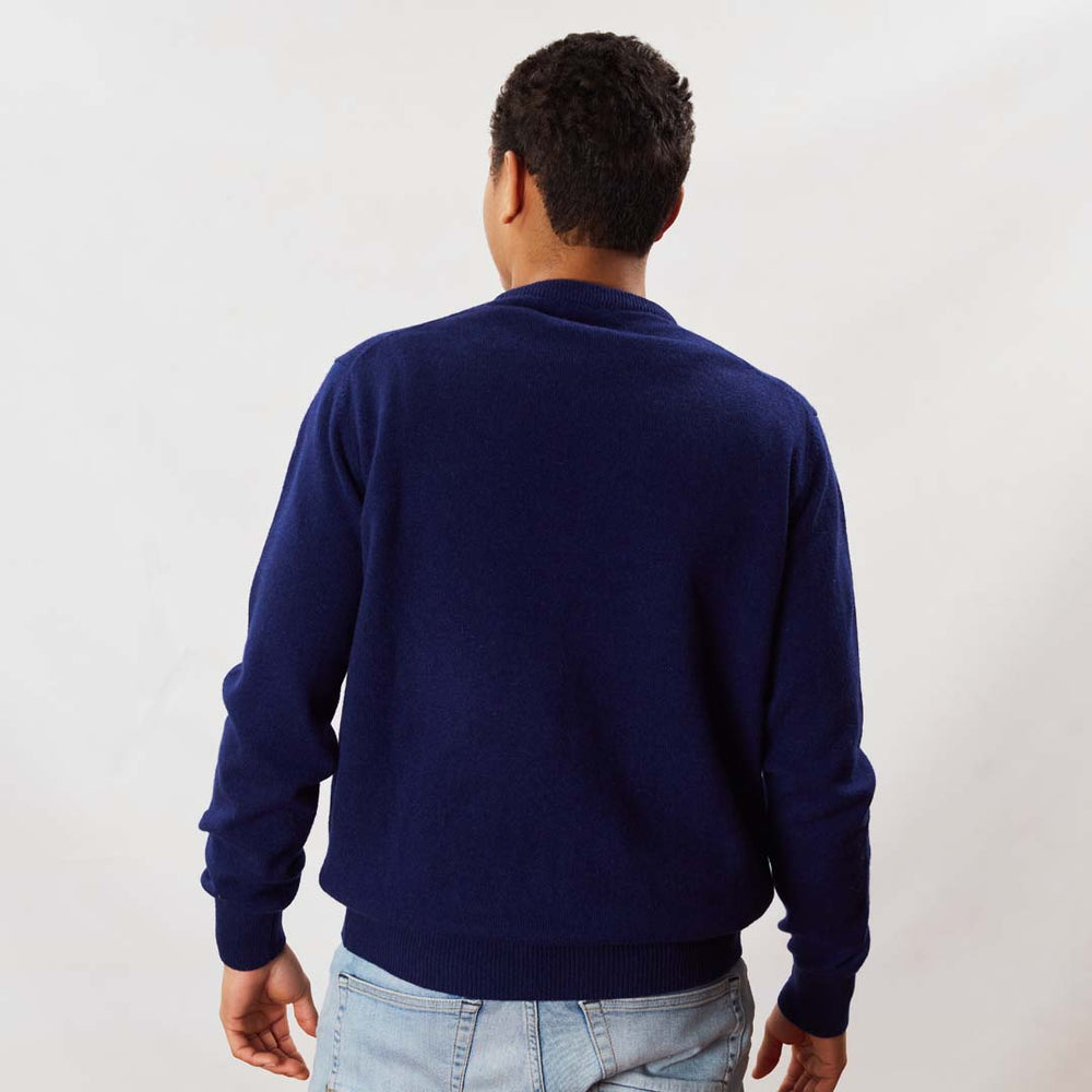 Lambswool crew neck - Dark Cobalt