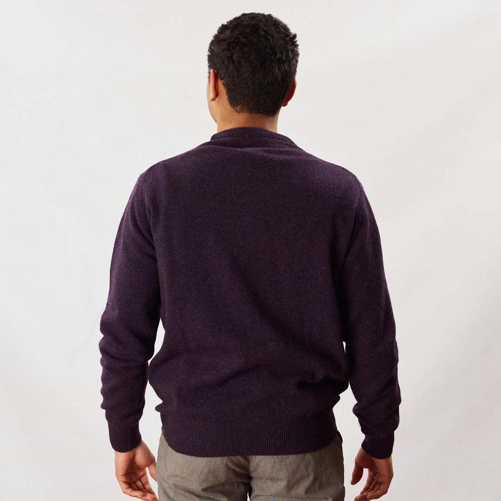 Lambswool crew neck - Elderberry