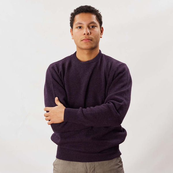 Lambswool crew neck - Elderberry