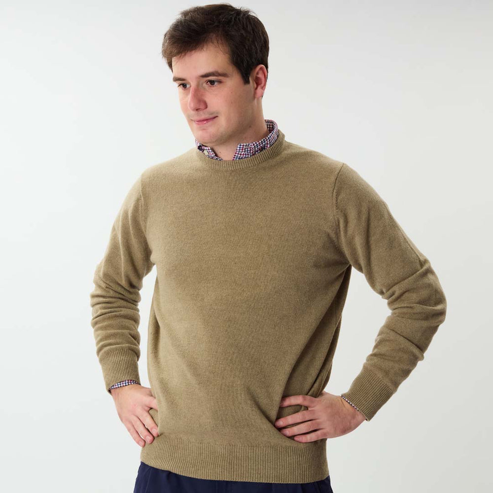 Lambswool crew neck - Gravel