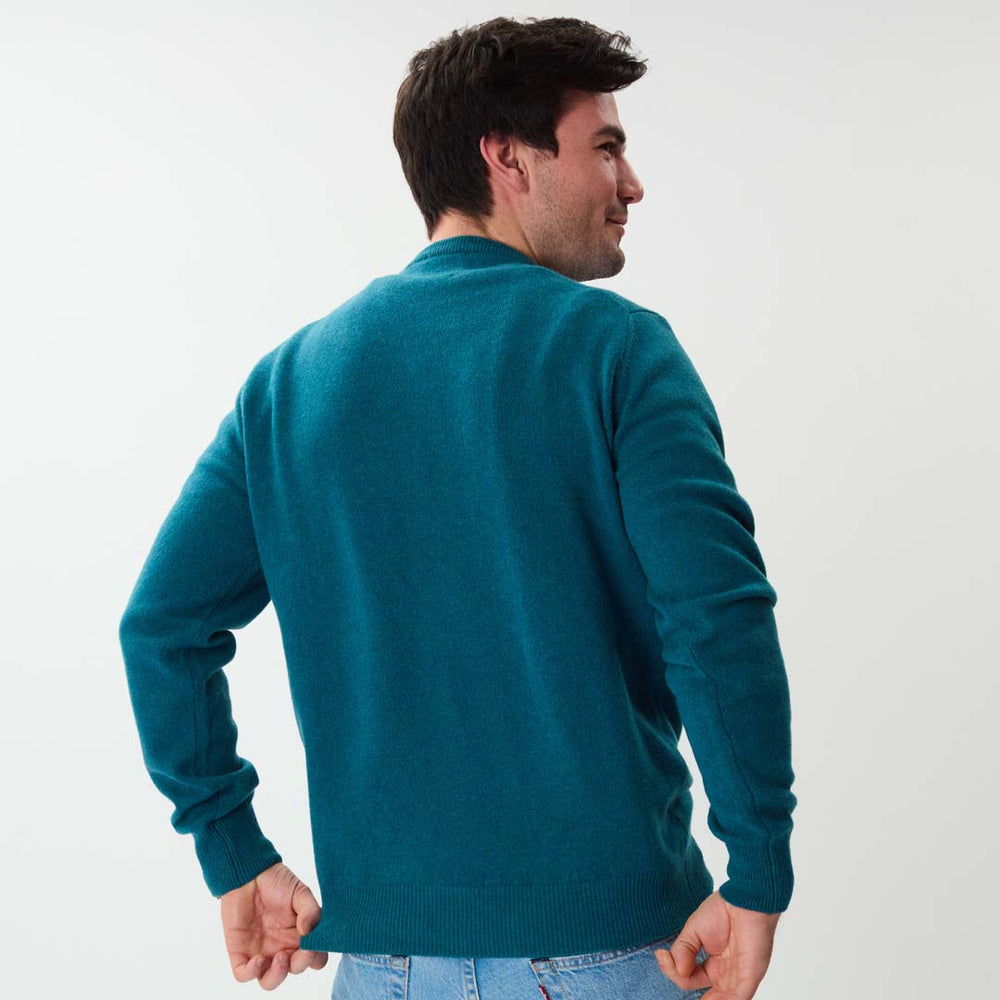 Lambswool crew neck - Grecian Sea
