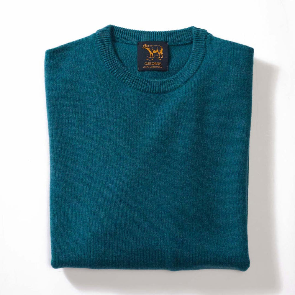 Lambswool crew neck - Grecian Sea