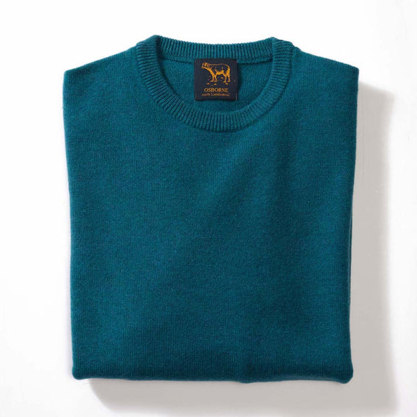 Lambswool crew neck - Grecian Sea