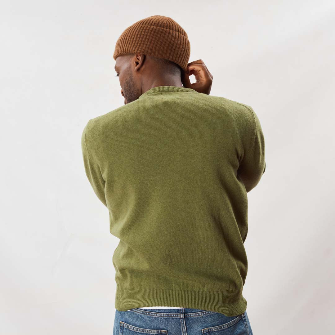 Lambswool crew neck - Green Bean – Osborne Knitwear