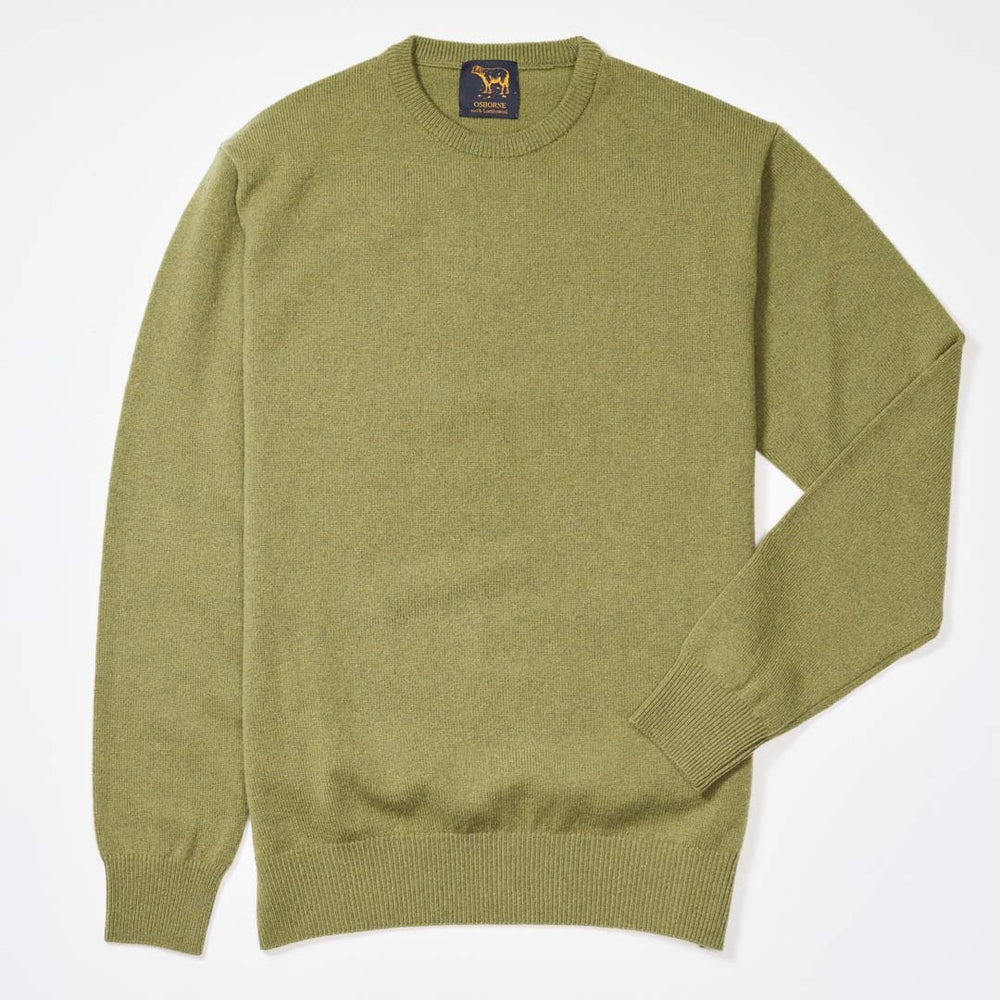 Lambswool crew neck - Green Bean