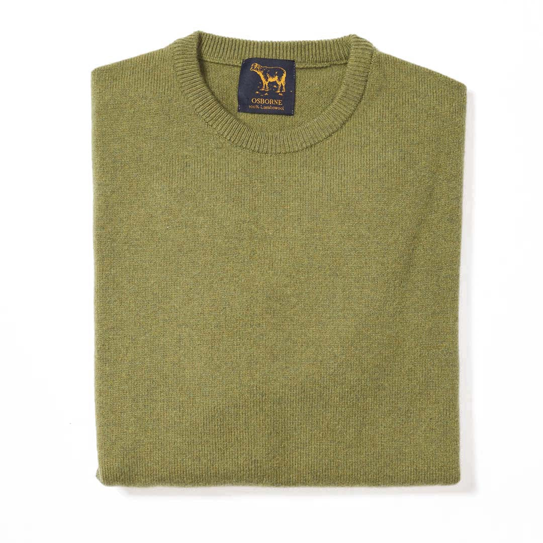 Lambswool crew neck - Green Bean – Osborne Knitwear