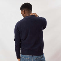 Lambswool crew neck - Indigo Melange