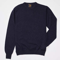 Lambswool crew neck - Indigo Melange