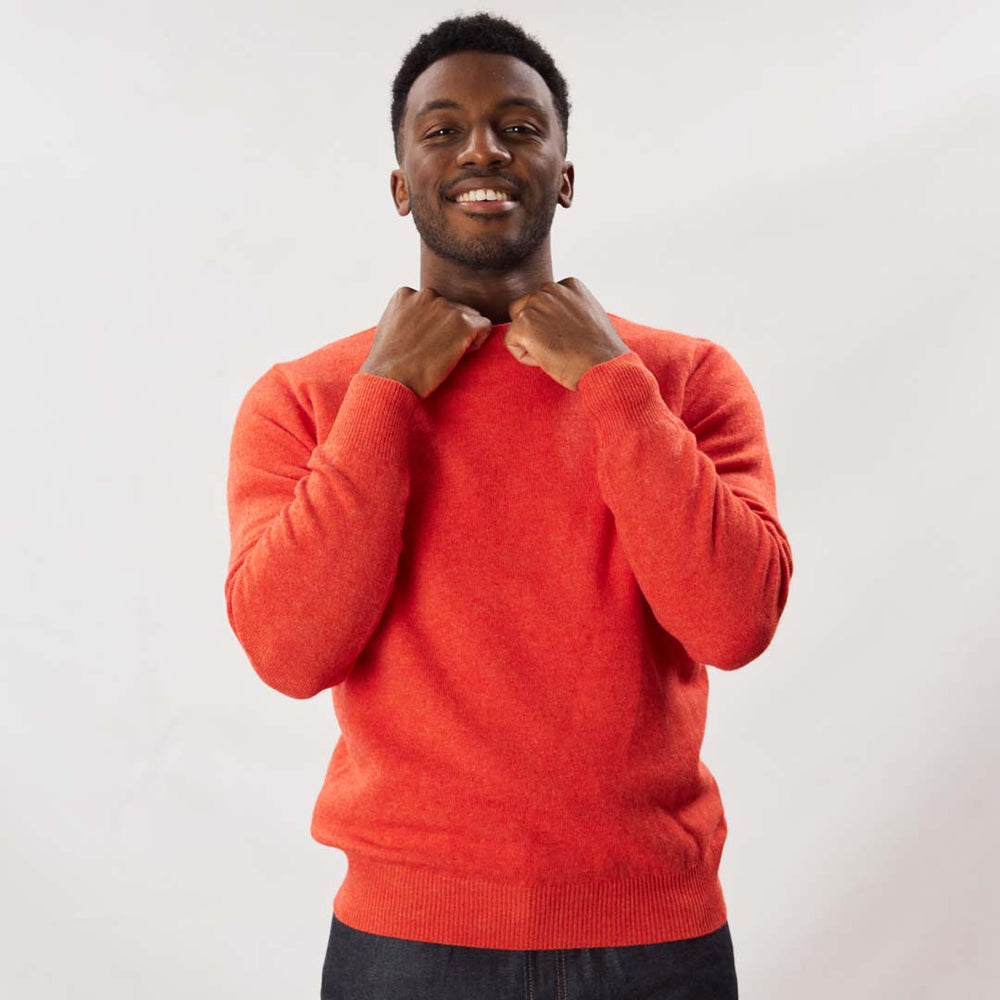 Lambswool crew neck - Inferno