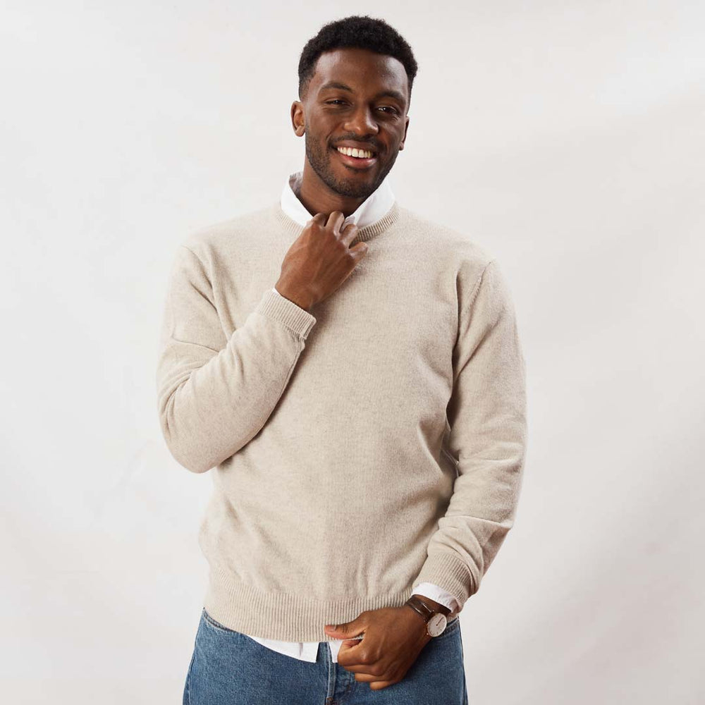 Lambswool crew neck - Linen
