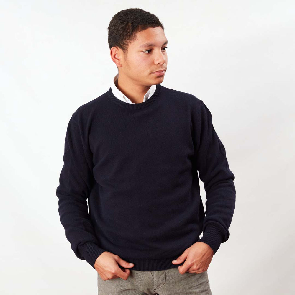 Lambswool crew neck - Navy