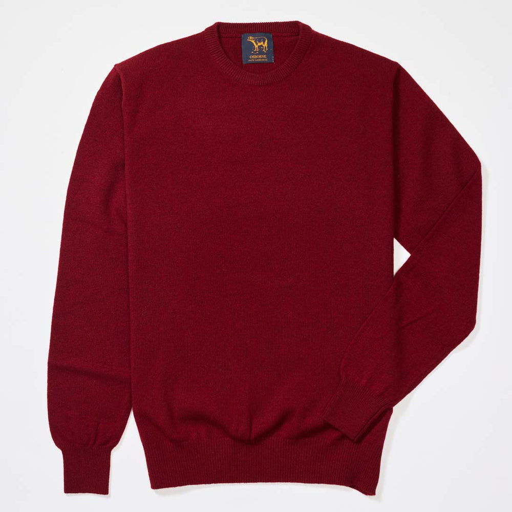 Lambswool crew neck - Pomegranate