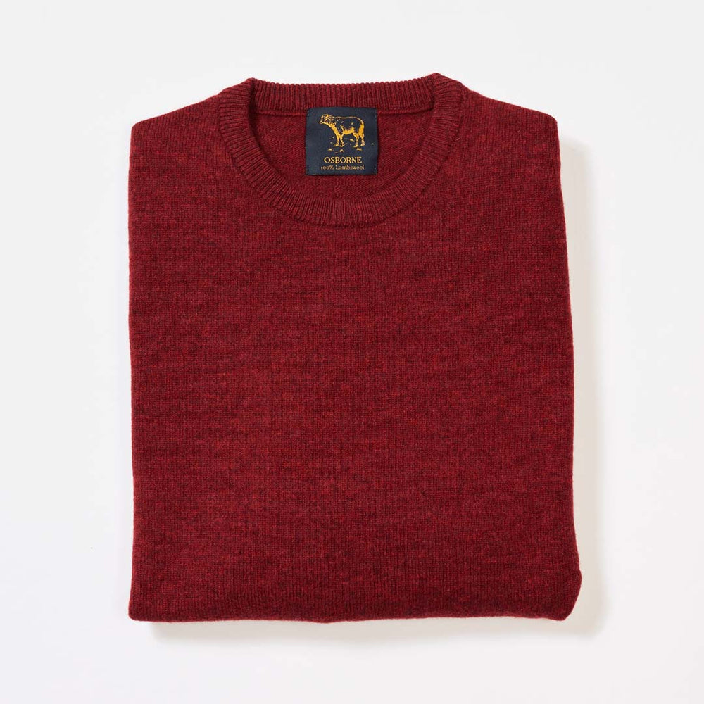 Lambswool crew neck - Pomegranate