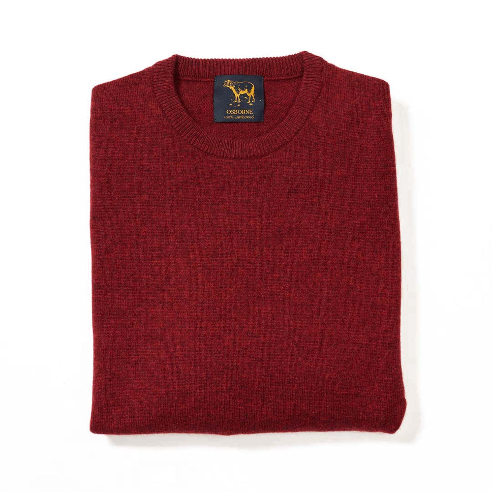 Lambswool crew neck - Pomegranate