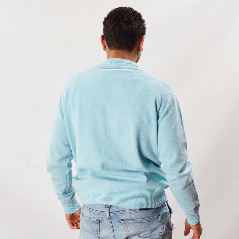 Lambswool crew neck - Raindrop