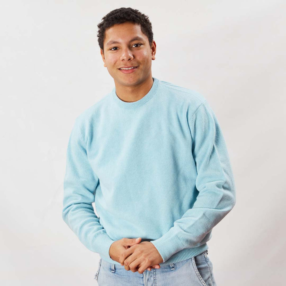 Lambswool crew neck - Raindrop
