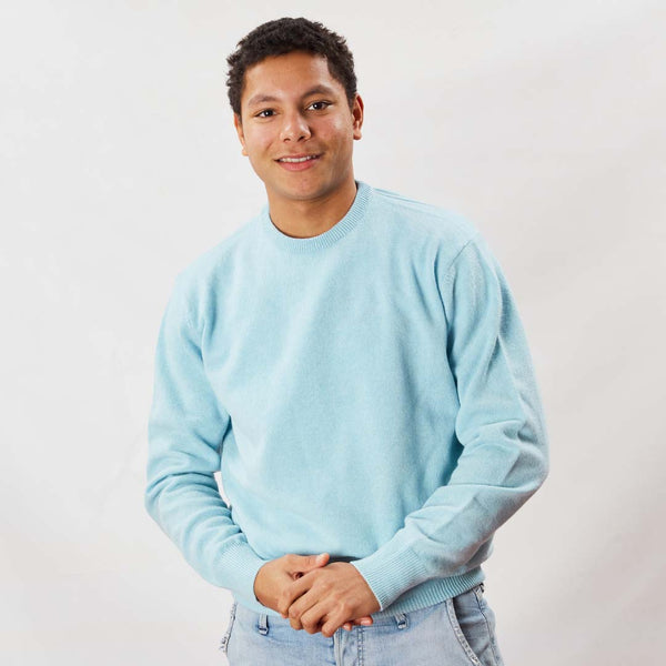 Lambswool crew neck - Raindrop