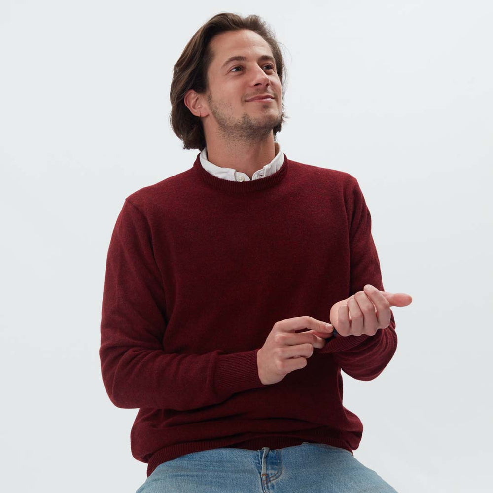 Lambswool crew neck - Red velvet