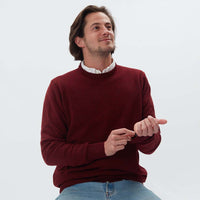 Lambswool crew neck - Red velvet