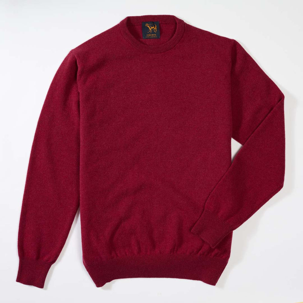 Lambswool crew neck - Rhubarb