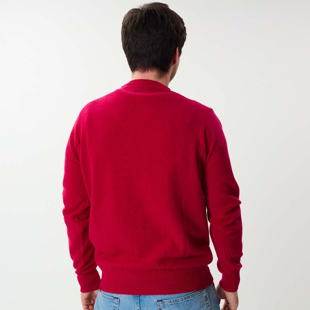 Lambswool crew neck - Ruby