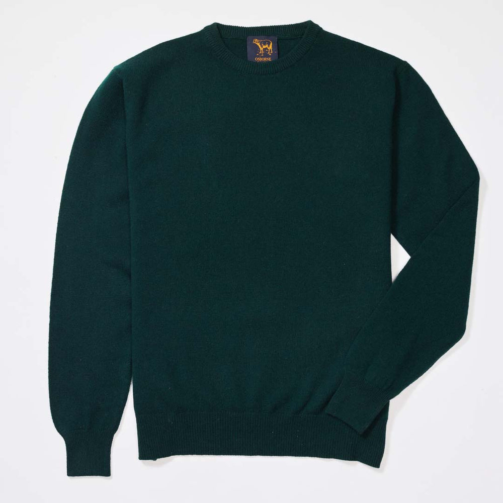 Lambswool crew neck - Tartan Green