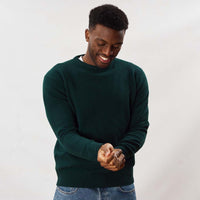 Lambswool crew neck - Tartan Green